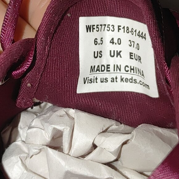 Keds x Kate Spade New York Champion Glitter Size Glitter Sneakers Black Burgundy - Picture 3 of 16